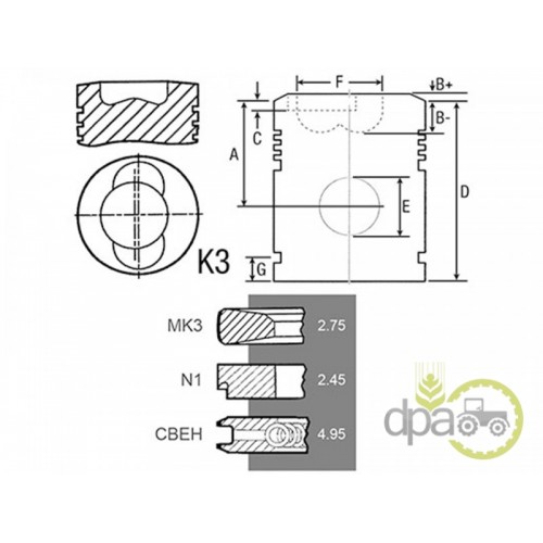 PISTON+SEGMENTI MOTOR