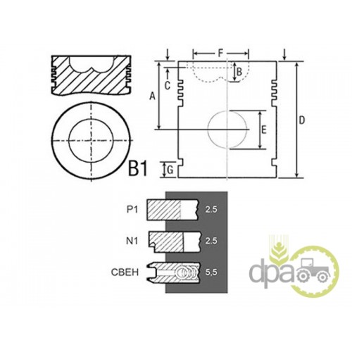 PISTON+SEGMENTI MOTOR R1